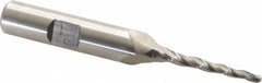 Made in USA - 1.5° Taper Angle per Side, 3/32" Small End Diam, 1" LOC, High Speed Steel 3 Flute Tapered Ball End Mill - 2-7/8" OAL, 3/8" Shank Diam - Benchmark Tooling