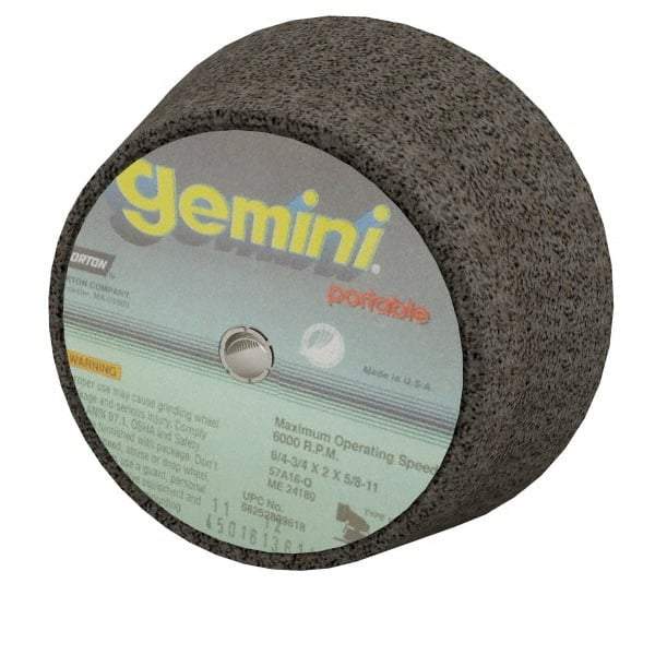 Norton - 6" Diam, 2" Overall Thickness, 16 Grit, Type 11 Tool & Cutter Grinding Wheel - Very Coarse Grade, Zirconia Alumina, P Hardness, 6,000 RPM - Benchmark Tooling