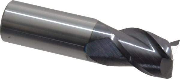 Accupro - 3/4", 1" LOC, 3/4" Shank Diam, 3" OAL, 3 Flute, Solid Carbide Square End Mill - Single End, AlTiN Finish, Spiral Flute, 40° Helix, Centercutting, Right Hand Cut, Right Hand Flute - Benchmark Tooling