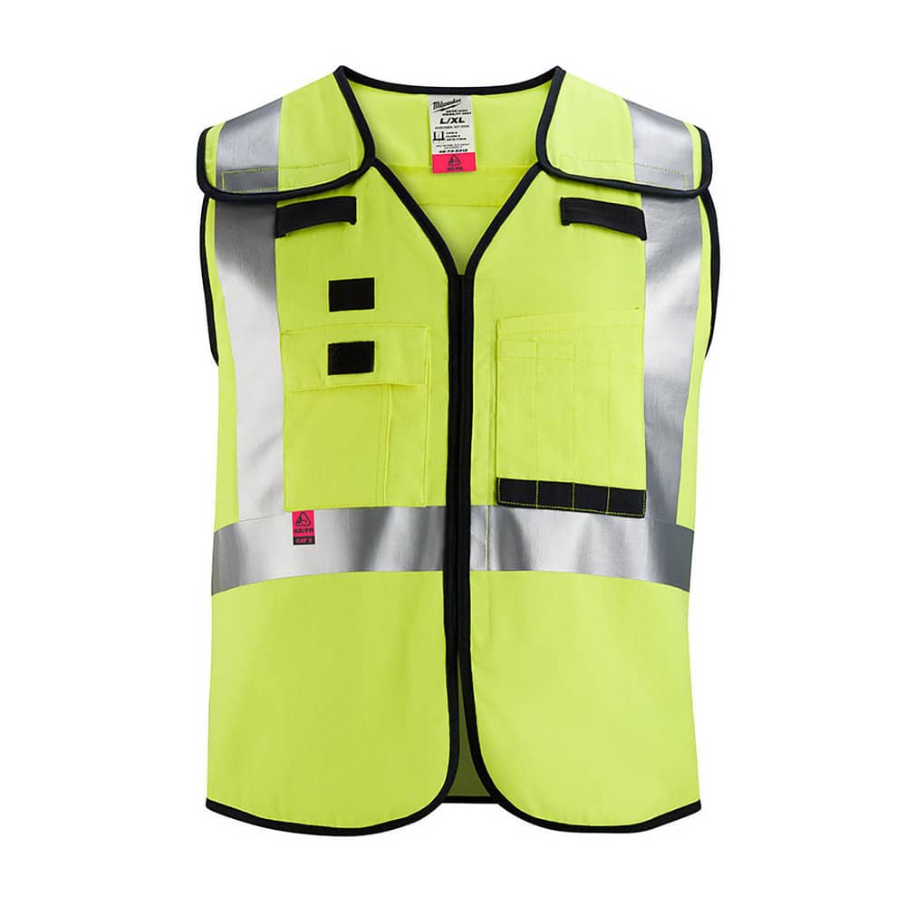 High Visibility Vests; Size: 2X/3X-Large; Color: Yellow; Closure Type: Zipper; ANSI Class: 2