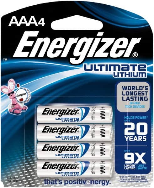 Energizer - Size AAA, Lithium, Photo Battery - 1.5 Volts, Button Tab Terminal, FR03 - Benchmark Tooling