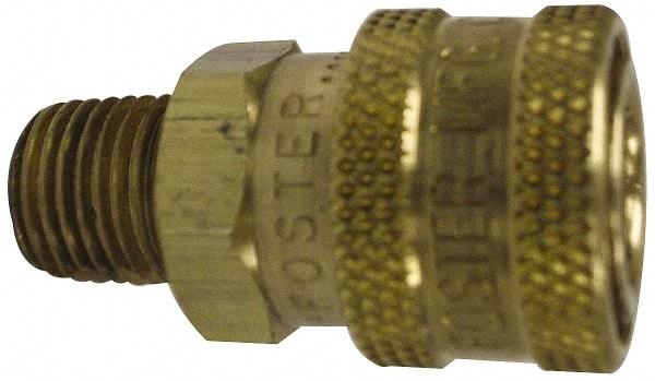 Value Collection - 3/8 Male x Female NPT Pneumatic Hose Quick Connect Socket - Brass, 1-1/8" Body Diam, 3/8" Hose ID - Benchmark Tooling