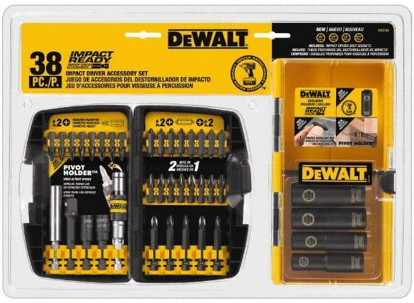 DeWALT - 38 Piece, Impact Ready Accessory Set - 1/4" Hex Shank, 3/8" Sockets Drive - Benchmark Tooling