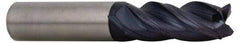 Accupro - 1/2", 4 Flute, Single End, Solid Carbide, Corner Chamfer End Mill - 2-1/2" OAL, Right Hand Flute, 5/8" LOC, Right Hand Cut - Benchmark Tooling