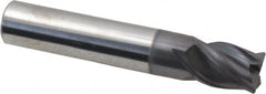 Accupro - 7/16", 4 Flute, Single End, Solid Carbide, Corner Chamfer End Mill - 2-1/2" OAL, Right Hand Flute, 9/16" LOC, Right Hand Cut - Benchmark Tooling