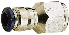 Alpha Technologies - 1/8" Outside Diam, 1/4 NPTF, Nickel Plated Brass Push-to-Connect Female Connector - 250 Max psi, Tube to Female NPT Connection, Buna O-Ring - Benchmark Tooling