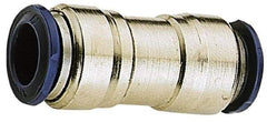 Alpha Technologies - 1/4" Outside Diam, Nickel Plated Brass Push-to-Connect Union - 250 Max psi, Tube to Tube Connection, Buna O-Ring - Benchmark Tooling