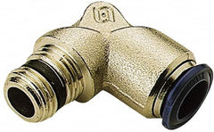 Alpha Technologies - 1/4" Outside Diam, 1/4 NPTF, Nickel Plated Brass Push-to-Connect Tube Male Elbow - 250 Max psi, Tube to Male NPT Connection, Buna O-Ring - Benchmark Tooling