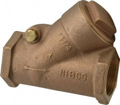 NIBCO - 1-1/4" Bronze Check Valve - Y-Pattern, FNPT x FNPT, 400 WOG - Benchmark Tooling