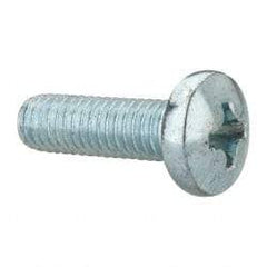 Value Collection - 3/8-16 UNC, 1-1/4" Length Under Head Phillips Drive Machine Screw - Pan Head, Grade 2 Steel, Zinc-Plated Finish, Without Washer - Benchmark Tooling