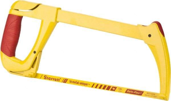 Starrett - 12" Hacksaw Frame - 4-3/8" Throat Depth, Rubber Covered D-Style Handle - Benchmark Tooling