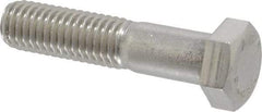 Value Collection - 1/2-13 UNC, 2-1/4" Length Under Head Hex Head Cap Screw - Partially Threaded, Grade 18-8 Stainless Steel, Uncoated, 3/4" Hex - Benchmark Tooling