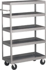 Quantum Storage - 1,000 Lb Capacity, 48" Wide x 24" Long x 57" High Shelf Cart - 5 Shelf, Steel - Benchmark Tooling