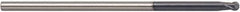 Accupro - 3/8" Diam, 3/8" LOC, 2 Flute Solid Carbide Ball End Mill - AlTiN Finish, Single End, 6" OAL, 3/8" Shank Diam, Spiral Flute - Benchmark Tooling