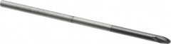 Accupro - 1/8" Diam, 1/8" LOC, 2 Flute Solid Carbide Ball End Mill - AlTiN Finish, Single End, 3" OAL, 1/8" Shank Diam, Spiral Flute - Benchmark Tooling