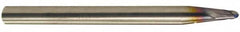 Accupro - 3° Taper Angle per Side, 5/16" Small End Diam, 5/16" LOC, Solid Carbide 2 Flute Tapered Ball End Mill - AlTiN Finish, 6" OAL, 3/8" Shank Diam, Spiral Flute, 30° Helix - Benchmark Tooling