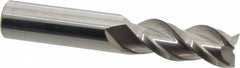 Accupro - 1/2", 1-1/4" LOC, 1/2" Shank Diam, 3" OAL, 3 Flute, Solid Carbide Square End Mill - Single End, Uncoated, Spiral Flute, 40° Helix, Centercutting, Right Hand Cut, Right Hand Flute - Benchmark Tooling