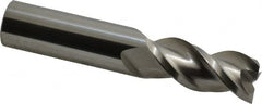 Accupro - 3/4", 1-5/8" LOC, 3/4" Shank Diam, 4" OAL, 3 Flute, Solid Carbide Square End Mill - Single End, Uncoated, Spiral Flute, 40° Helix, Centercutting, Right Hand Cut, Right Hand Flute - Benchmark Tooling
