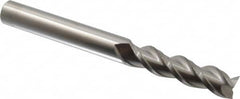 Accupro - 5/8", 2-1/2" LOC, 5/8" Shank Diam, 6" OAL, 3 Flute, Solid Carbide Square End Mill - Single End, Uncoated, Spiral Flute, 40° Helix, Centercutting, Right Hand Cut, Right Hand Flute - Benchmark Tooling