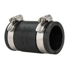 Made in USA - 1-1/4" PVC Flexible Pipe Coupling with Clamp - 3-1/2" Long, Pipe x Pipe, Stainless Steel Clamp - Benchmark Tooling
