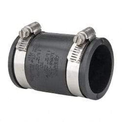 Made in USA - 1-1/2" PVC Flexible Pipe Coupling with Clamp - 3-1/2" Long, Pipe x Pipe, Stainless Steel Clamp - Benchmark Tooling
