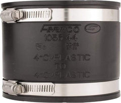 Made in USA - 4" PVC Flexible Pipe Coupling with Clamp - 4" Long, Pipe x Pipe, Stainless Steel Clamp - Benchmark Tooling