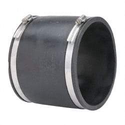 Made in USA - 6" PVC Flexible Pipe Coupling with Clamp - 6" Long, Pipe x Pipe, Stainless Steel Clamp - Benchmark Tooling