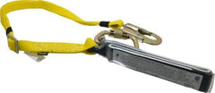 Gemtor - 6' Long, 350 Lb Capacity, 1 Leg Locking Snap Hook Harness Shock Absorbing Lanyard - Polyester Webbing, Carabiner Anchorage Connection - Benchmark Tooling