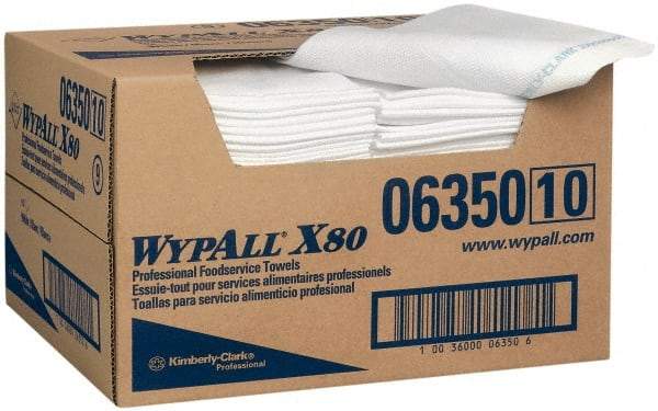 WypAll - 1/4 Fold Food Service Wipes - Box, 24" x 13-1/2" Sheet Size, Blue & White - Benchmark Tooling