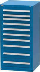 Vidmar - 10 Drawer, Modular Storage Cabinet - Steel, 30" Wide x 27-3/4" Deep x 59" High, Blue - Benchmark Tooling