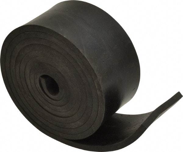 Made in USA - 3/16" Thick x 2" Wide x 60" Long, Buna-N Rubber Strip - Stock Length, 40 Shore A Durometer, 800 to 1,000 psi Tensile Strength, -20 to 170°F, Black - Benchmark Tooling