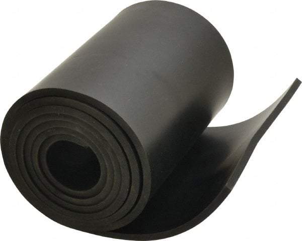 Made in USA - 3/16" Thick x 6" Wide x 60" Long, Buna-N Rubber Strip - Stock Length, 40 Shore A Durometer, 800 to 1,000 psi Tensile Strength, -20 to 170°F, Black - Benchmark Tooling