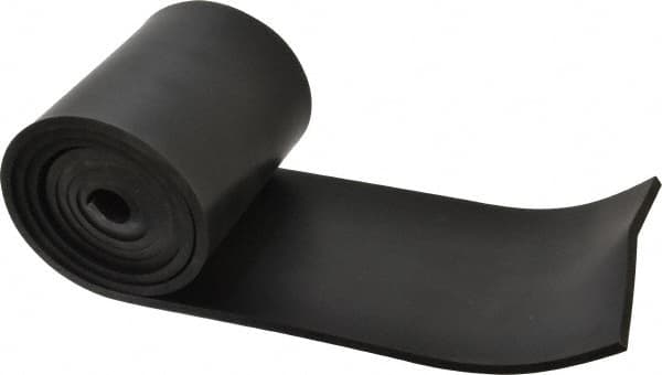 Made in USA - 1/4" Thick x 6" Wide x 60" Long, Buna-N Rubber Strip - Stock Length, 40 Shore A Durometer, 800 to 1,000 psi Tensile Strength, -20 to 170°F, Black - Benchmark Tooling