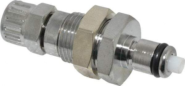 CPC Colder Products - PTF Brass, Quick Disconnect, Valved Panel Mount Coupling Insert - 250 Max psi, -40 to 180°F, 1.87" OAL x 0.63" Overall Height, Chrome Plated - Benchmark Tooling