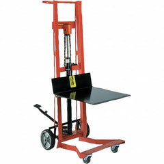 Wesco Industrial Products - 750 Lb Capacity, 40" Lift Height, Hydraulic Platform Base Manually Operated Lift - Benchmark Tooling