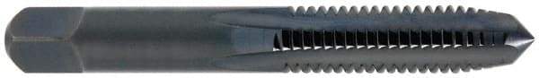 OSG - 3/8-24 UNF 4 Flute TiCN Finish High Speed Steel Straight Flute Standard Hand Tap - Plug, Right Hand Thread, 2-15/16" OAL, 1-1/4" Thread Length, H4 Limit, Oversize - Exact Industrial Supply