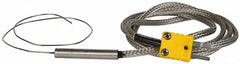 Thermo Electric - 0 to 2012°F, K Flexible, Thermocouple Probe - 3 Ft. Cable Length, Mini Connector, 12 Inch Probe Sheath Length, 4 Sec Response Time - Benchmark Tooling