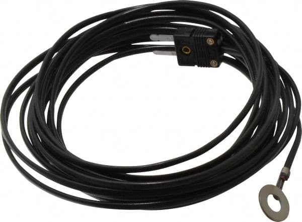 Thermo Electric - 0 to 221°F, J Surface, Thermocouple Probe - 25 Ft. Cable Length, Mini Connector, 15 Sec Response Time - Benchmark Tooling