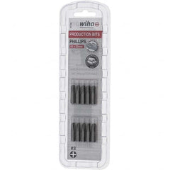 Wiha - #3, Phillips & Insert Screwdriver Bit - 1/4" Drive, 1" OAL - Benchmark Tooling