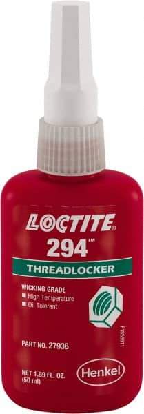 Loctite - 50 mL, Green, High Strength Liquid Threadlocker - 24 hr Full Cure Time - Benchmark Tooling