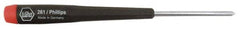 Wiha - #00, 4-5/8" OAL, Standard Phillips Screwdriver - 1-9/16" Blade Length, Ergonomic Handle - Benchmark Tooling