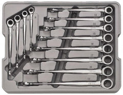 GearWrench - 12 Piece, 8mm to 19mm, 12 Point Combination Wrench Set - Metric Measurement Standard, Full Polish Finish, Comes in Plastic Tray - Benchmark Tooling