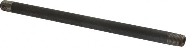 Made in USA - Schedule 80, 1/4" Diam x 9" Long Black Pipe Nipple - Threaded - Benchmark Tooling