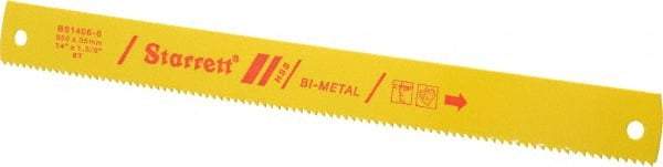 Starrett - 14" Long, 6 Teeth per Inch, Bi-Metal Power Hacksaw Blade - Toothed Edge, 1-3/8" Wide x 0.062" Thick - Benchmark Tooling