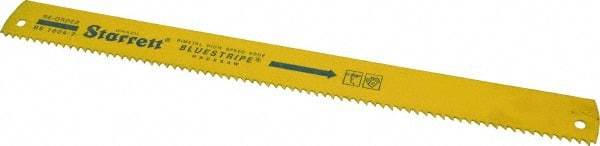 Starrett - 18" Long, 4 Teeth per Inch, Bi-Metal Power Hacksaw Blade - Toothed Edge, 1-5/8" Wide x 0.075" Thick - Benchmark Tooling