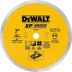 DeWALT - 7" Diam, 5/8" Arbor Hole Diam, Wet & Dry Cut Saw Blade - Diamond-Tipped, Standard Round Arbor - Benchmark Tooling