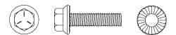 Value Collection - 1/4-20 UNC, 7/8" Length Under Head, Hex Drive Flange Bolt - 7/8" Thread Length, Grade 5 Steel, Serrated Flange, Zinc-Plated Finish - Benchmark Tooling