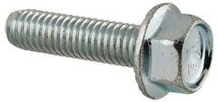 Value Collection - #10-32 UNF, 3/4" Length Under Head, Hex Drive Flange Bolt - 3/4" Thread Length, Grade 5 Steel, Serrated Flange, Zinc-Plated Finish - Benchmark Tooling