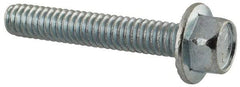 Value Collection - 1/4-20 UNC, 1-1/2" Length Under Head, Hex Drive Flange Bolt - 1-1/2" Thread Length, Grade 5 Steel, Serrated Flange, Zinc-Plated Finish - Benchmark Tooling