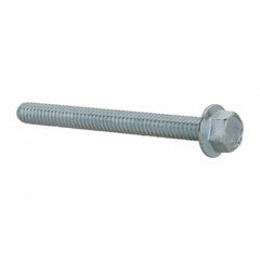 Value Collection - 1/4-20 UNC, 2-1/2" Length Under Head, Hex Drive Flange Bolt - 2-1/2" Thread Length, Grade 5 Steel, Serrated Flange, Zinc-Plated Finish - Benchmark Tooling